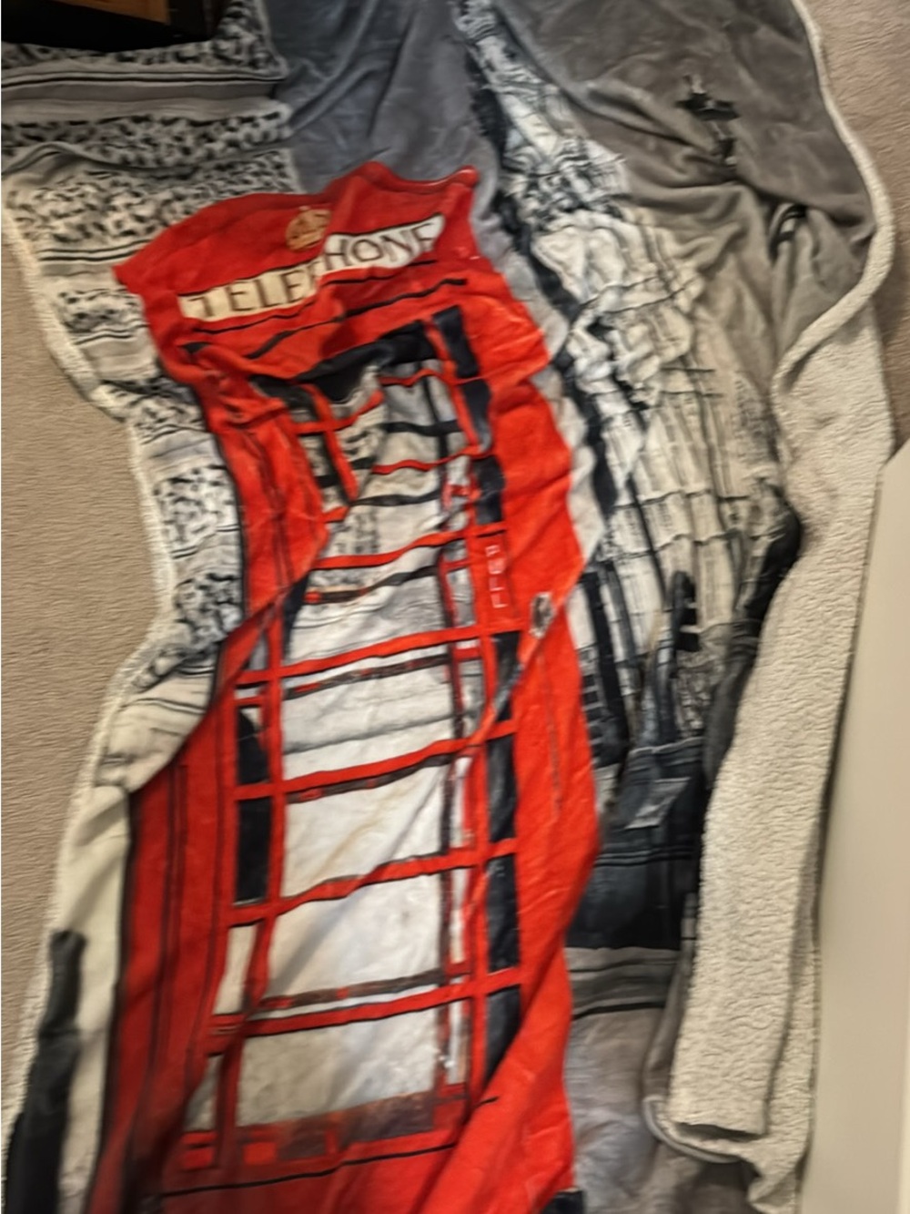 Red British Phone Booth Graphic blanket